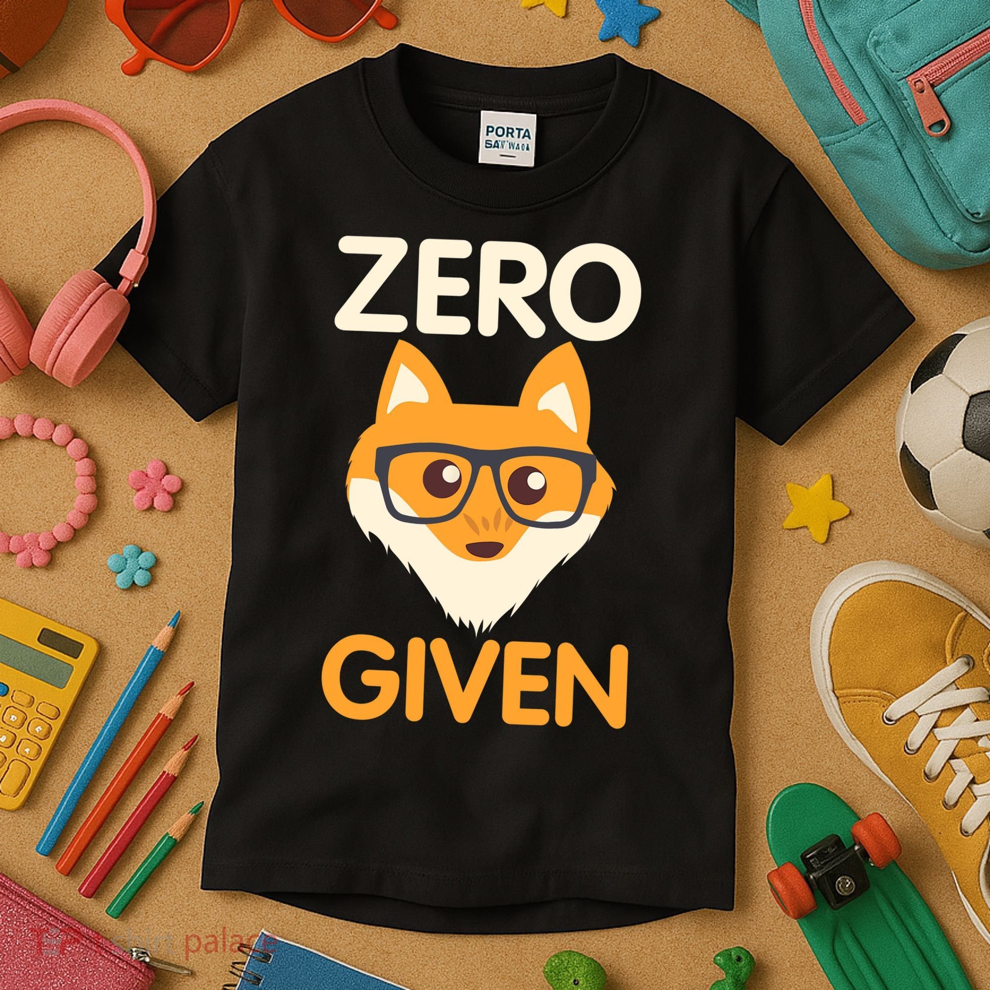 Zero Fox Given Funny Foxes Glasses Don't Care No Fox Given Kids T-Shirt