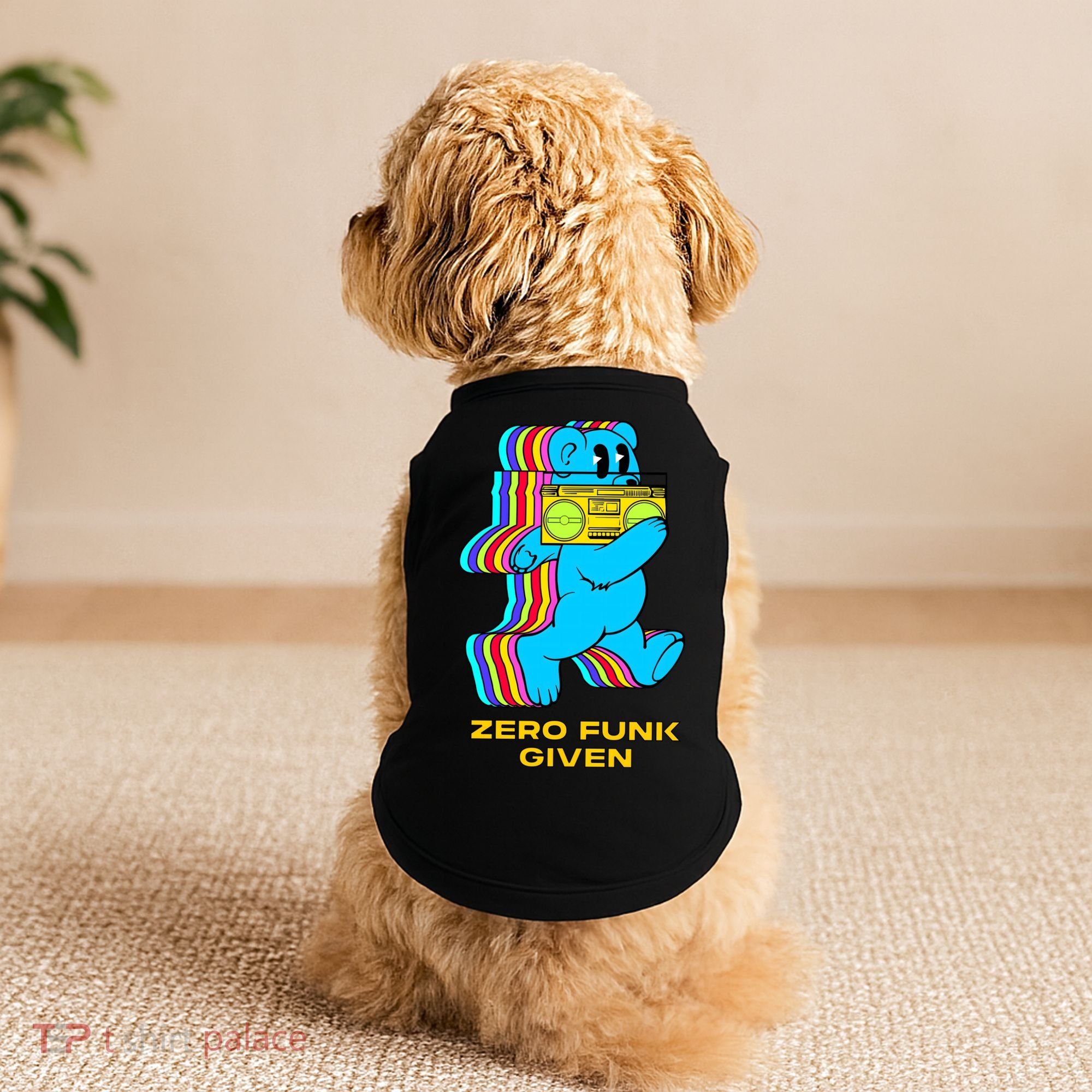 Zero Funk Given Retro Bear Boombox Doggie Tank