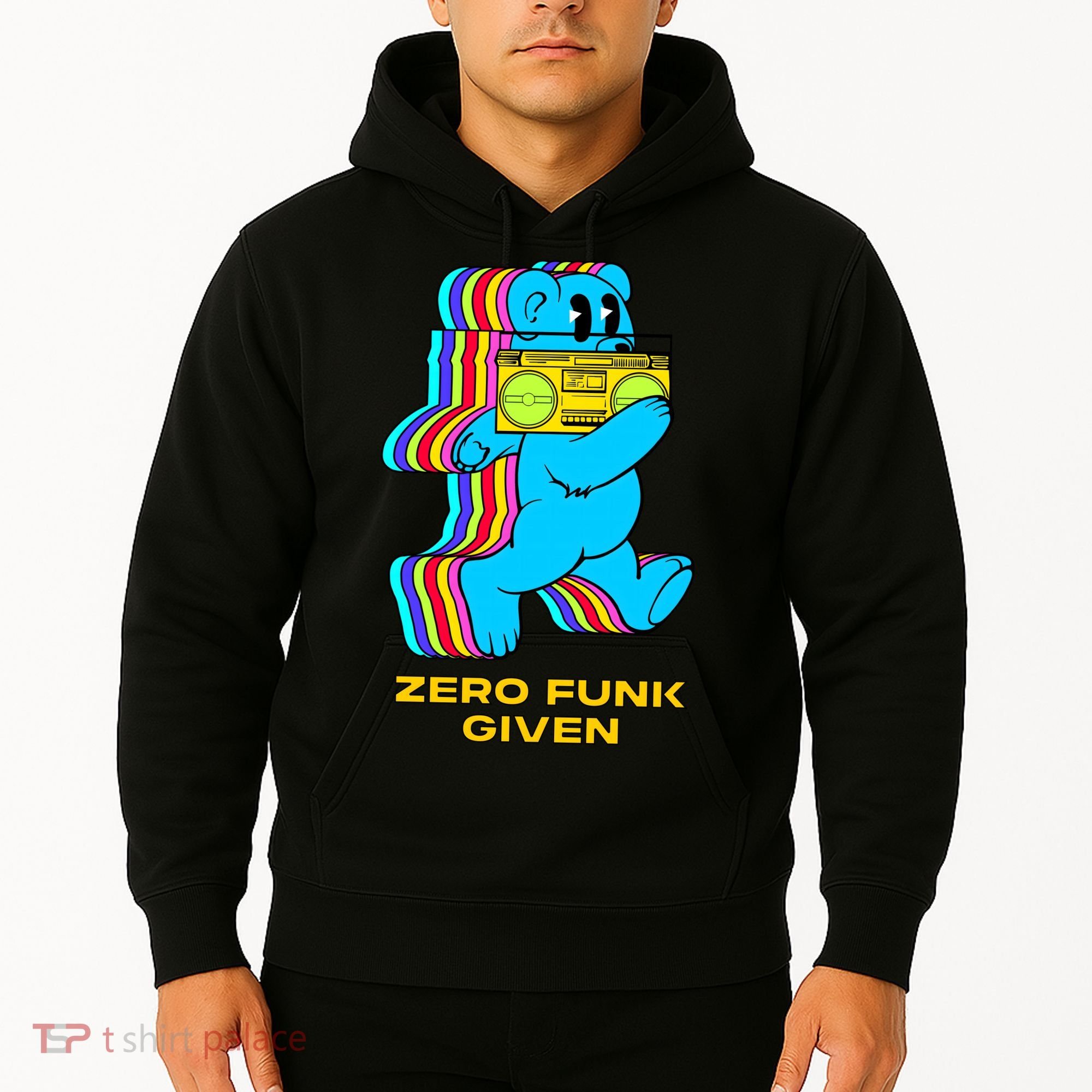 Zero Funk Given Retro Bear Boombox Hoodie
