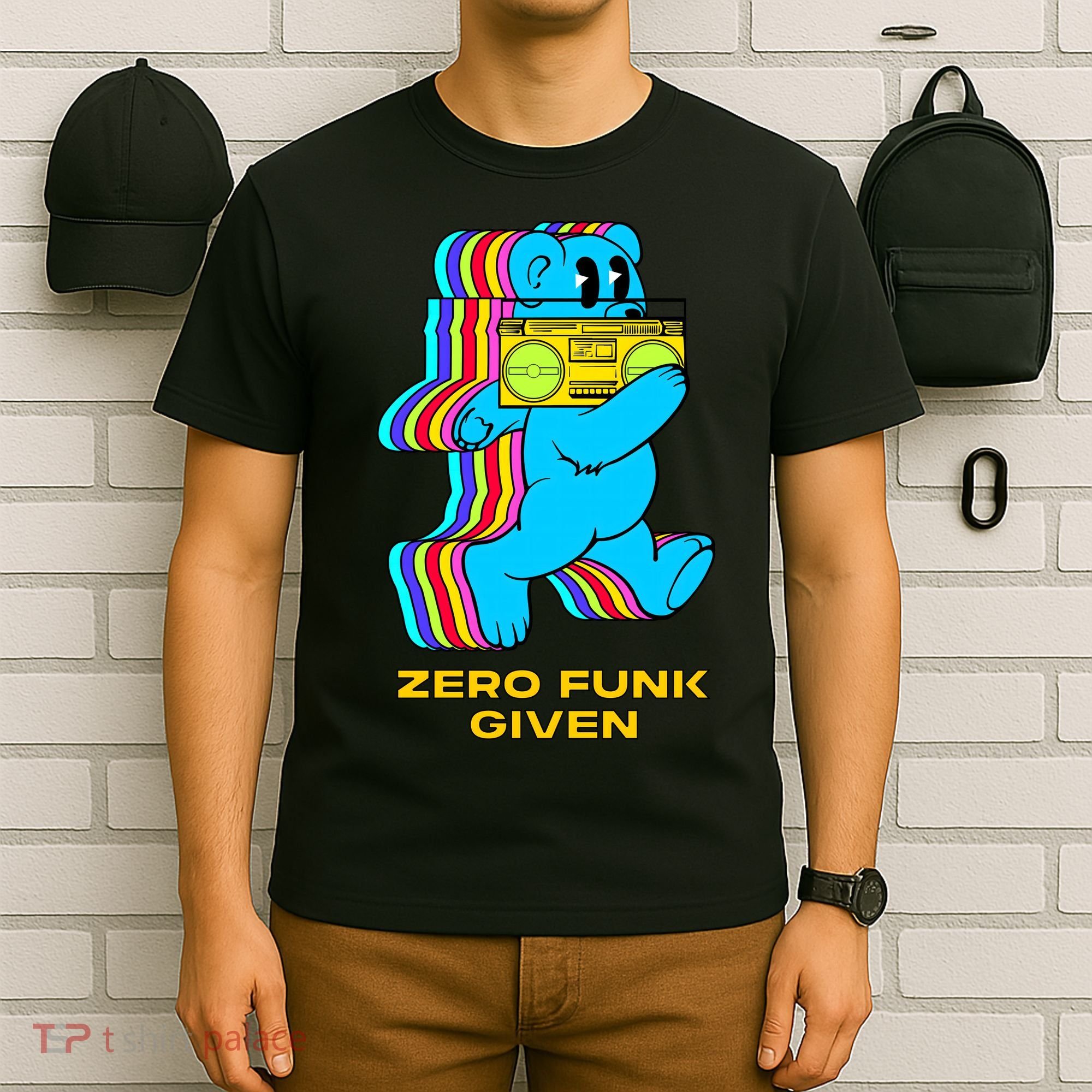 Zero Funk Given Retro Bear Boombox T-Shirt