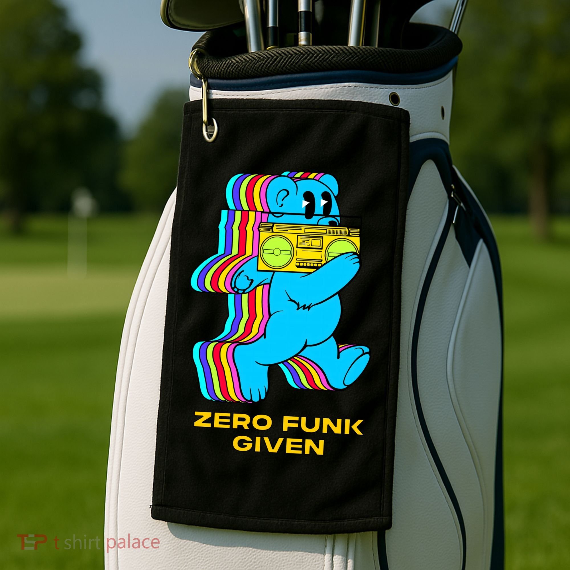 Zero Funk Given Retro Bear Boombox Golf Towel