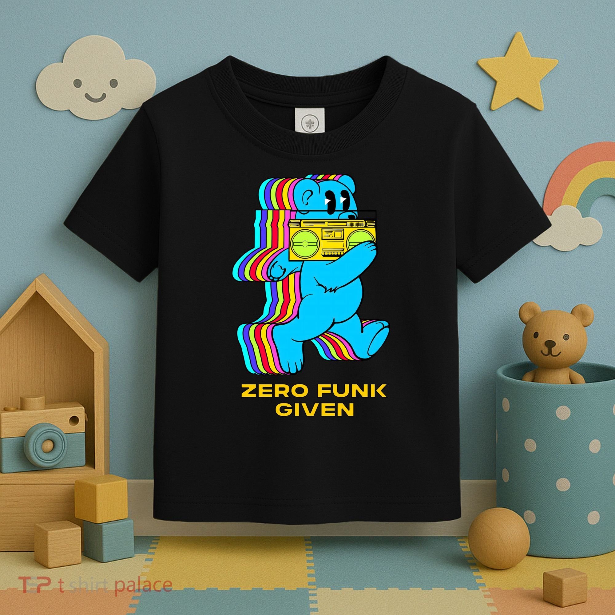 Zero Funk Given Retro Bear Boombox Toddler T-Shirt