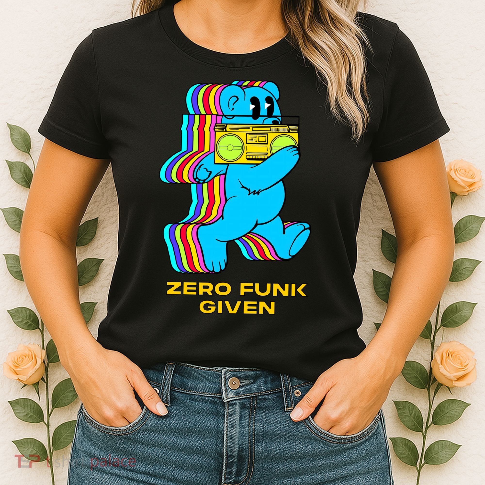 Zero Funk Given Retro Bear Boombox Women's T-Shirt