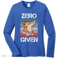 Zero Fox Given Fucks Funny Saying Gift Meaningful Gift Women's Long Sleeve Shirt thumb 0