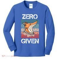 Zero Fox Given Fucks Funny Saying Gift Meaningful Gift Kids Long Sleeve Shirt thumb 0