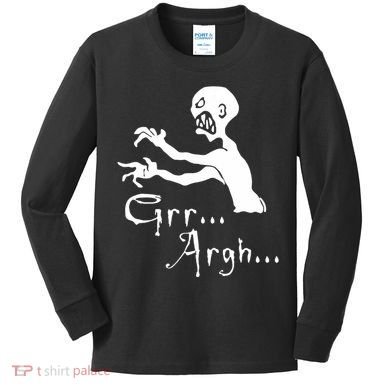 Zombie Grr Argh Kids Long Sleeve Shirt