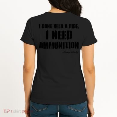 Zelensky Green Cross Ukraine I Dont Need A Ride I Need Ammunition Front&Back Women's T-Shirt back