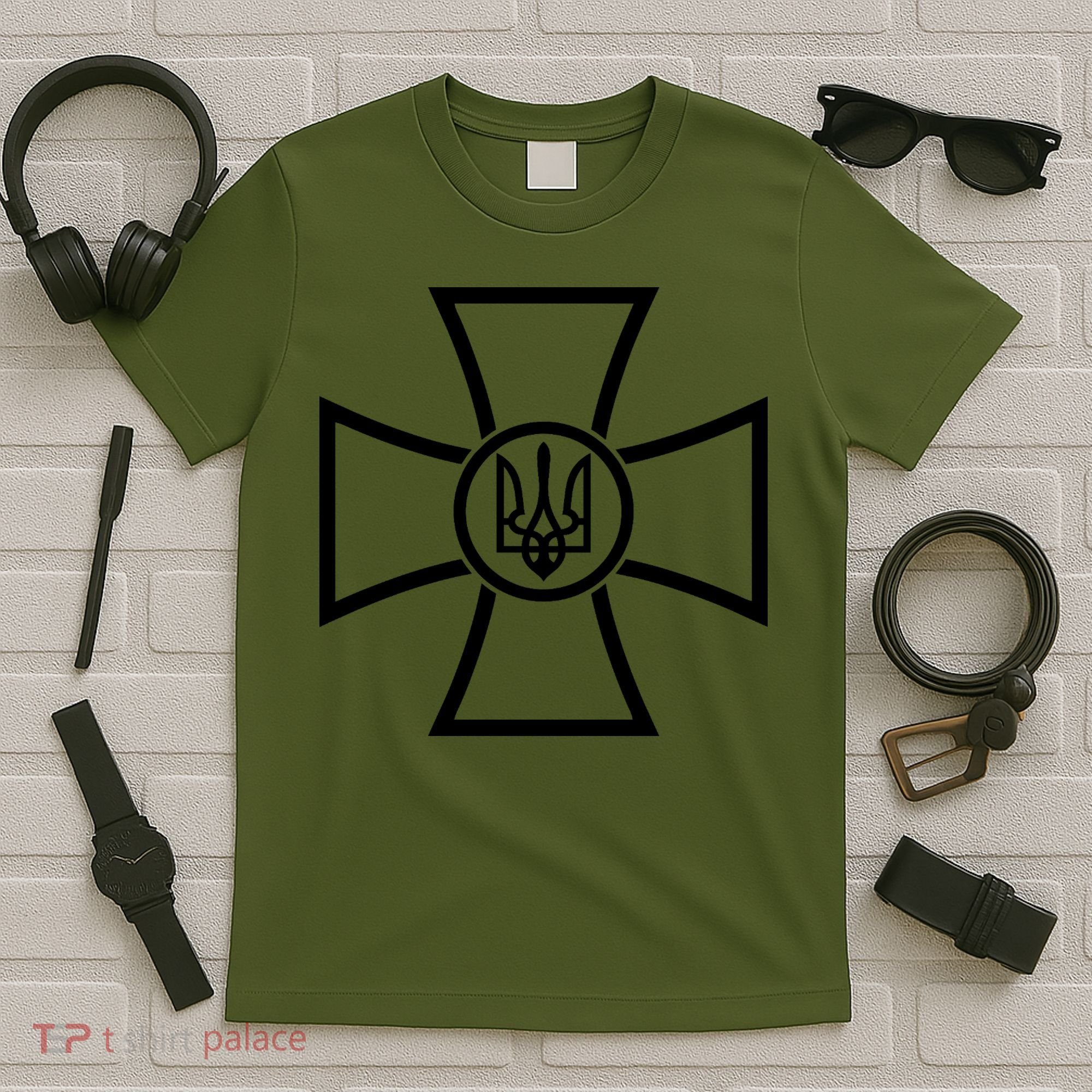 Zelensky Green Cross Ukraine I Dont Need A Ride I Need Ammunition Front&Back T-Shirt