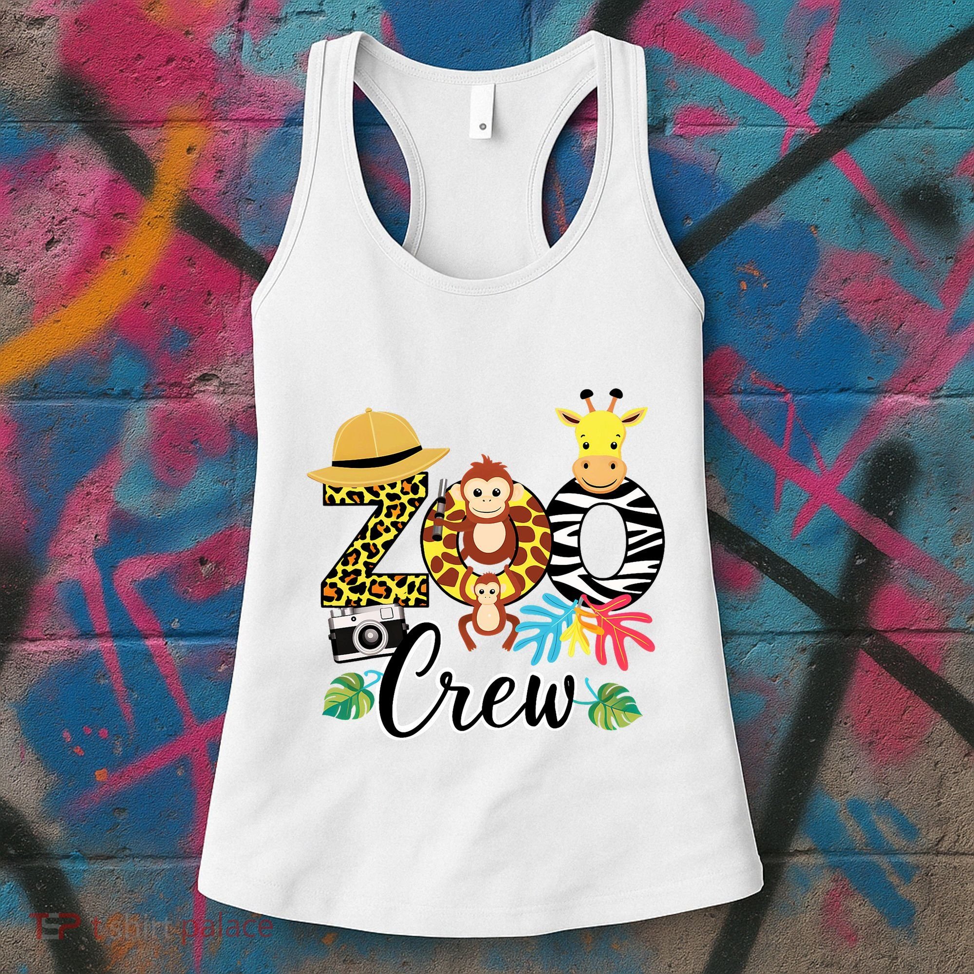 Zoo Giraffe Crew Safari Animal Zoo Keeper Costume Gifts Women's Tank Top