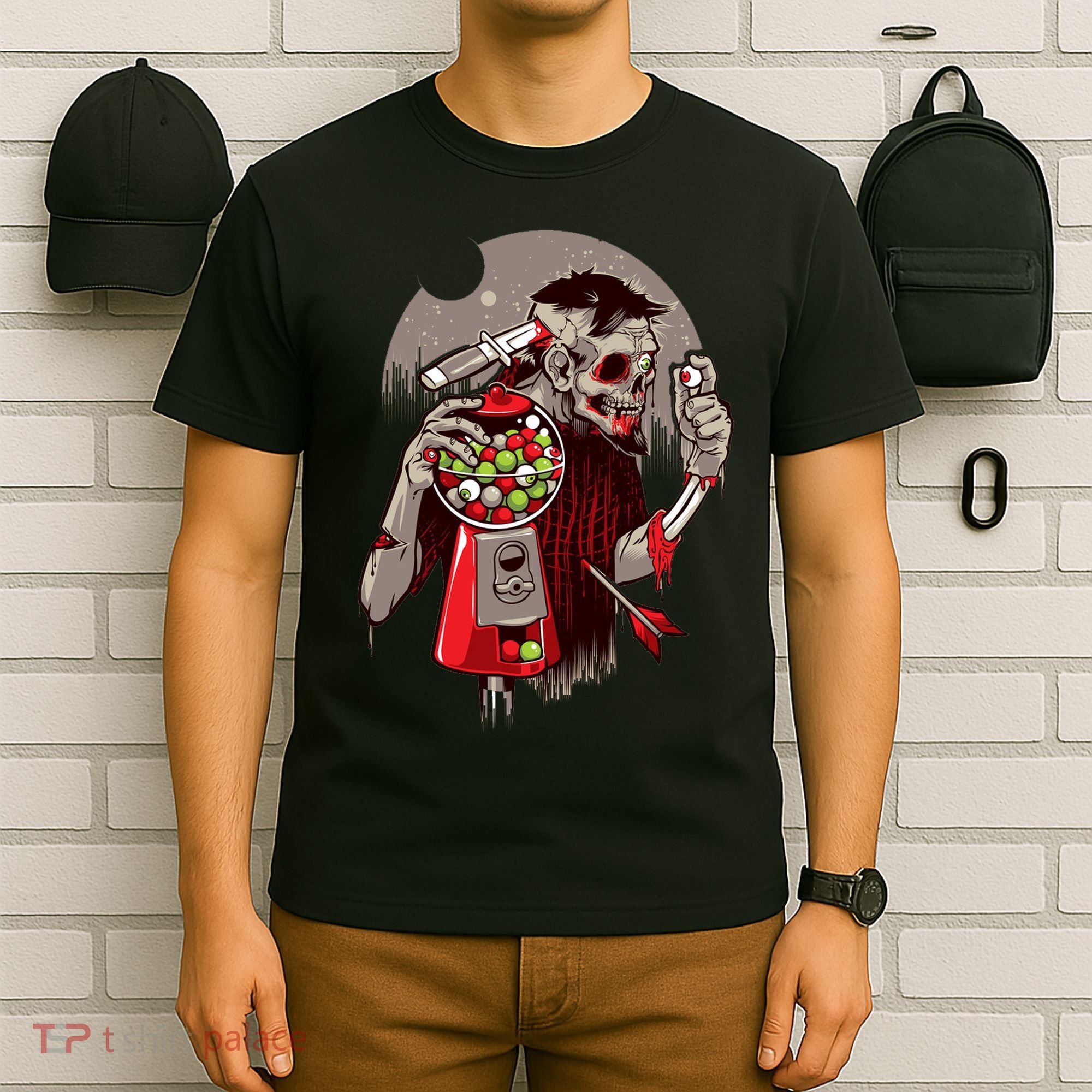 Zombie Gumballs Eyes Brains Halloween T-Shirt