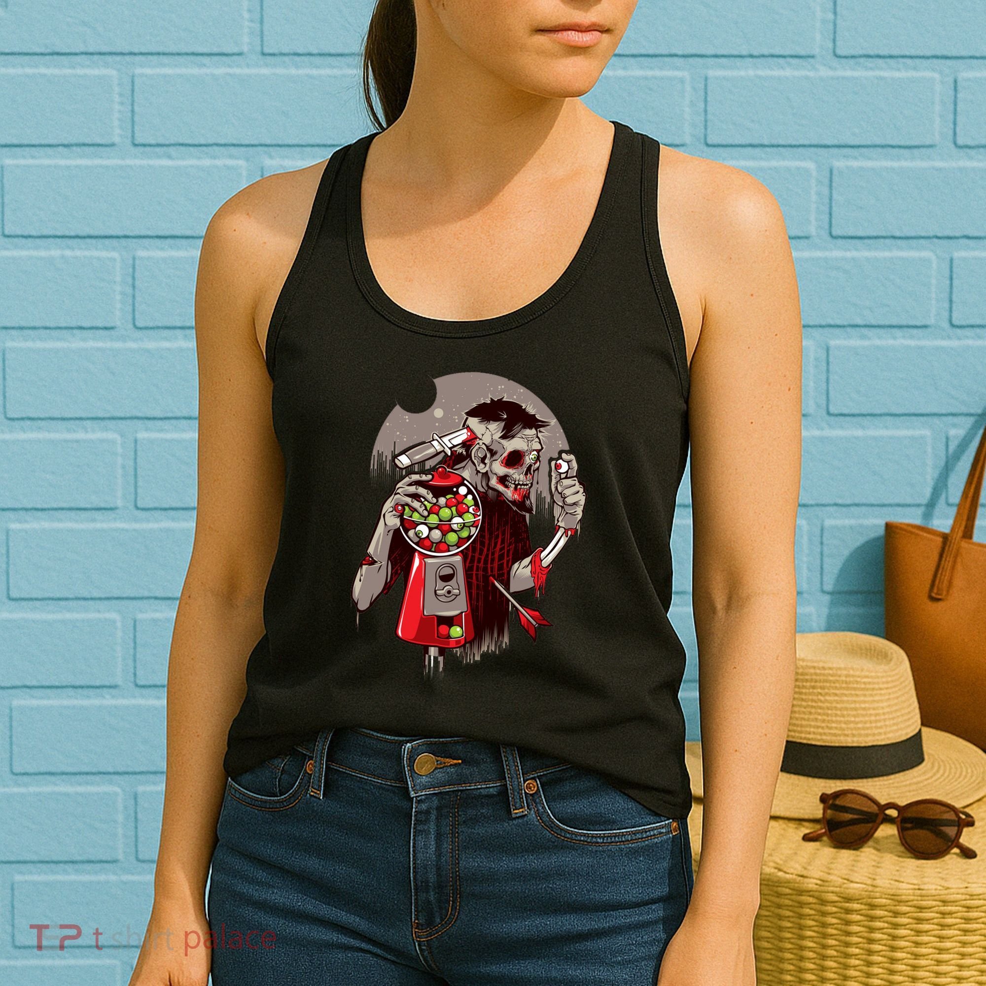 Zombie Gumballs Eyes Brains Halloween Women's Tank Top