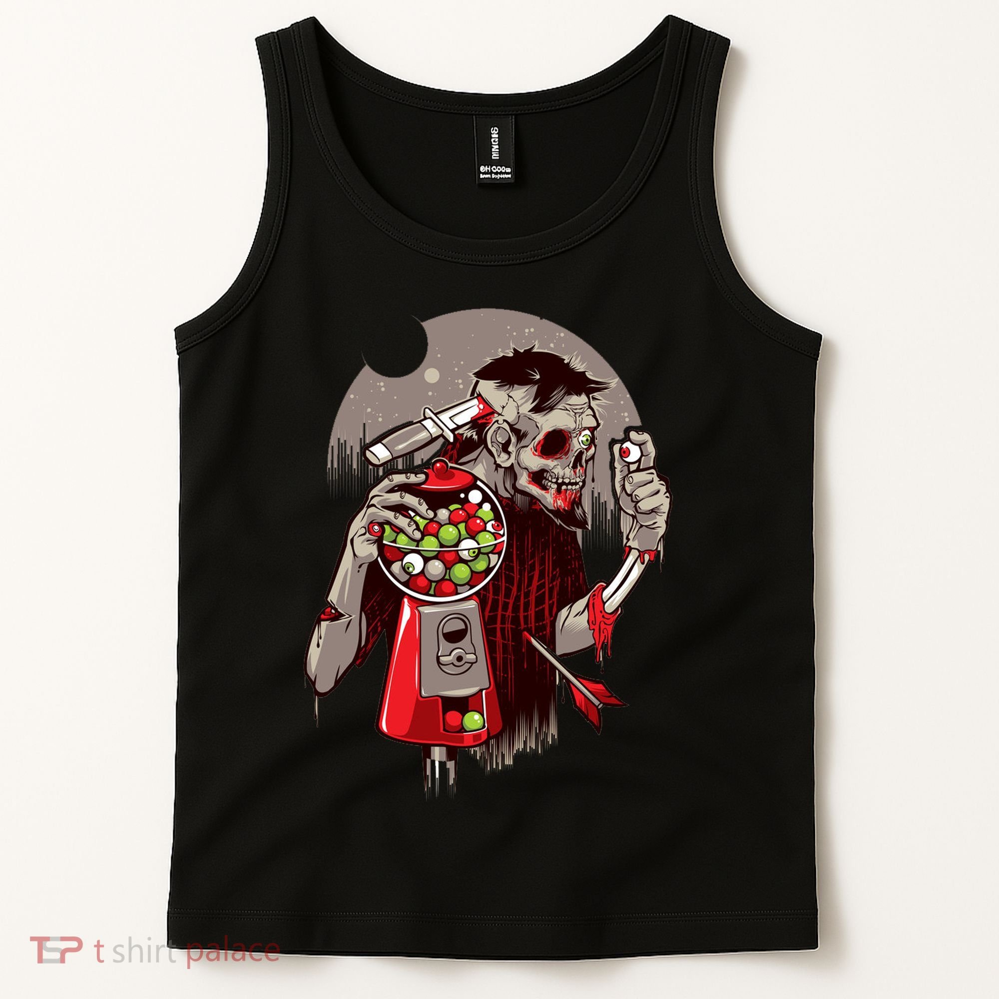 Zombie Gumballs Eyes Brains Halloween Tank Top