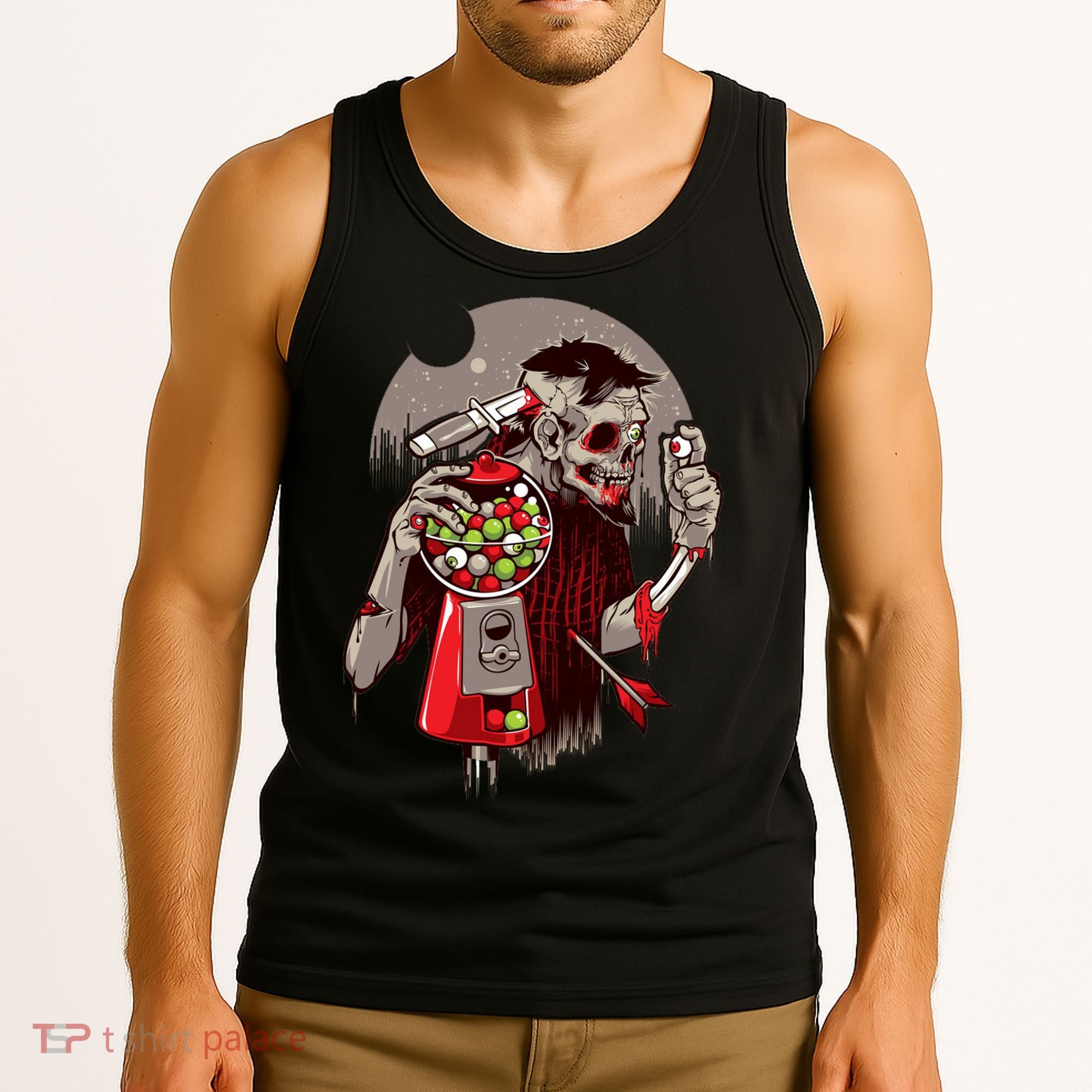Zombie Gumballs Eyes Brains Halloween Tank Top