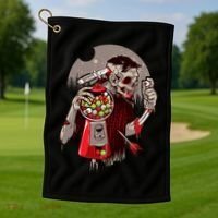 Zombie Gumballs Eyes Brains Halloween Golf Towel thumb 1