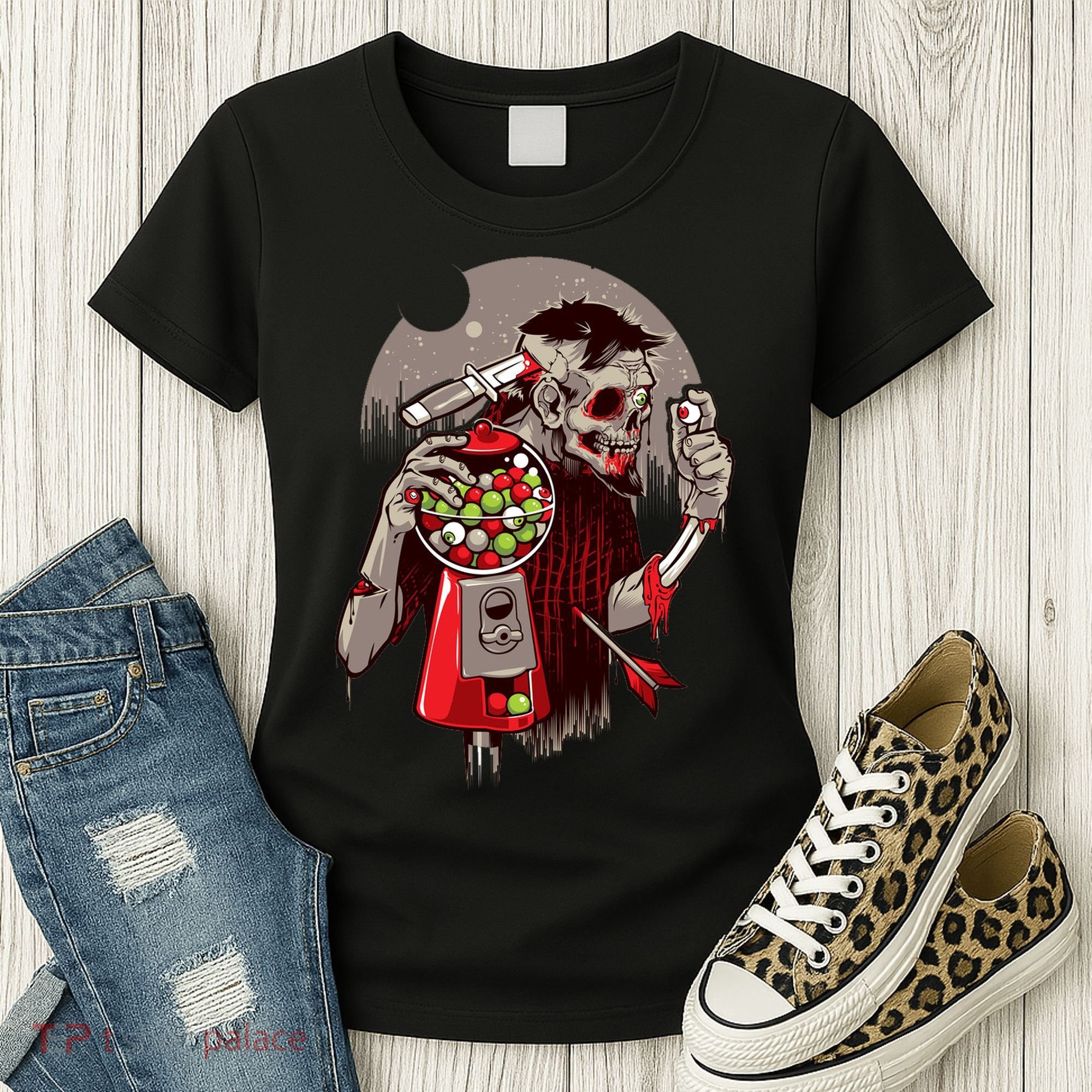 Zombie Gumballs Eyes Brains Halloween Women's T-Shirt