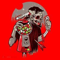 Zombie Gumballs Eyes Brains Halloween Santa Hat thumb 1