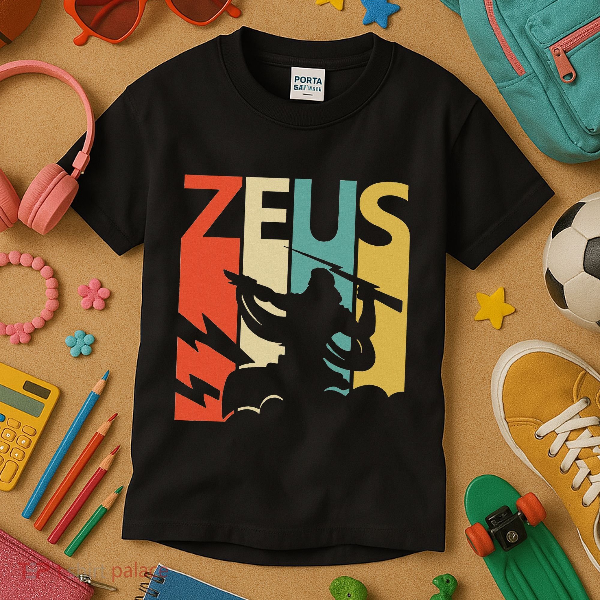 Zeus God Of Thunder Greek Mythology Gift Kids T-Shirt