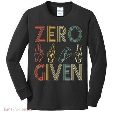 Zero Given Vintage 0 Fucks Given Sign Language Kids Long Sleeve Shirt