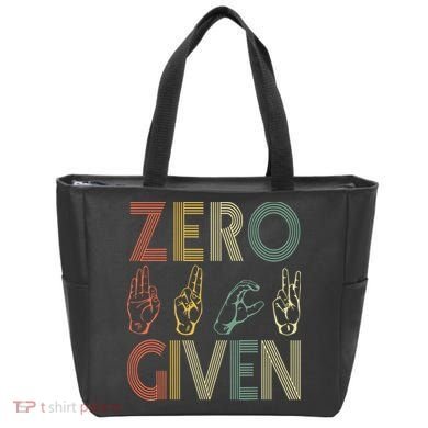 Zero Given Vintage 0 Fucks Given Sign Language Tote Bag
