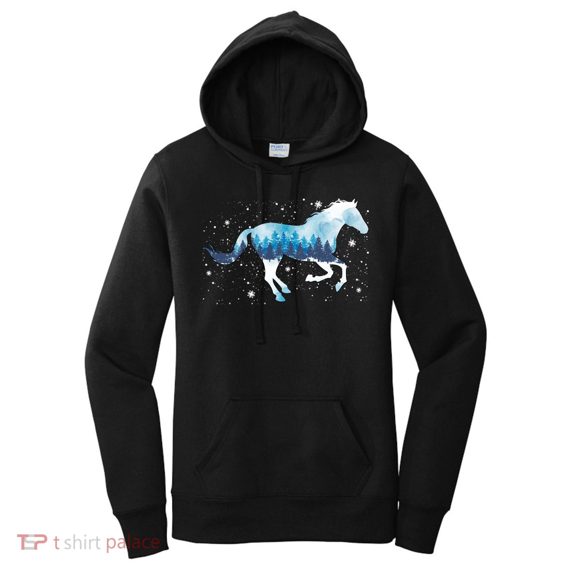 Zaml Horse Christmas Pajama Merry Xmas Riding Horse Lover Gift Women's Hoodie