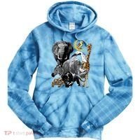 Zookeeper Jungle Animals Theme Safari Zoo Birthday Themed Tie Dye Hoodie thumb 0