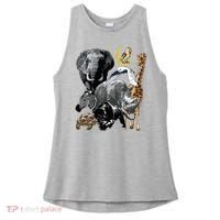 Zookeeper Jungle Animals Theme Safari Zoo Birthday Themed Ladies PosiCharge Tri-Blend Wicking Tank thumb 0