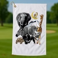 Zookeeper Jungle Animals Theme Safari Zoo Birthday Themed Golf Towel thumb 1