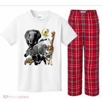 Zookeeper Jungle Animals Theme Safari Zoo Birthday Themed Kids Plaid Pajama Set thumb 0