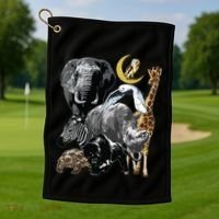 Zookeeper Jungle Animals Theme Safari Zoo Birthday Themed Golf Towel thumb 1