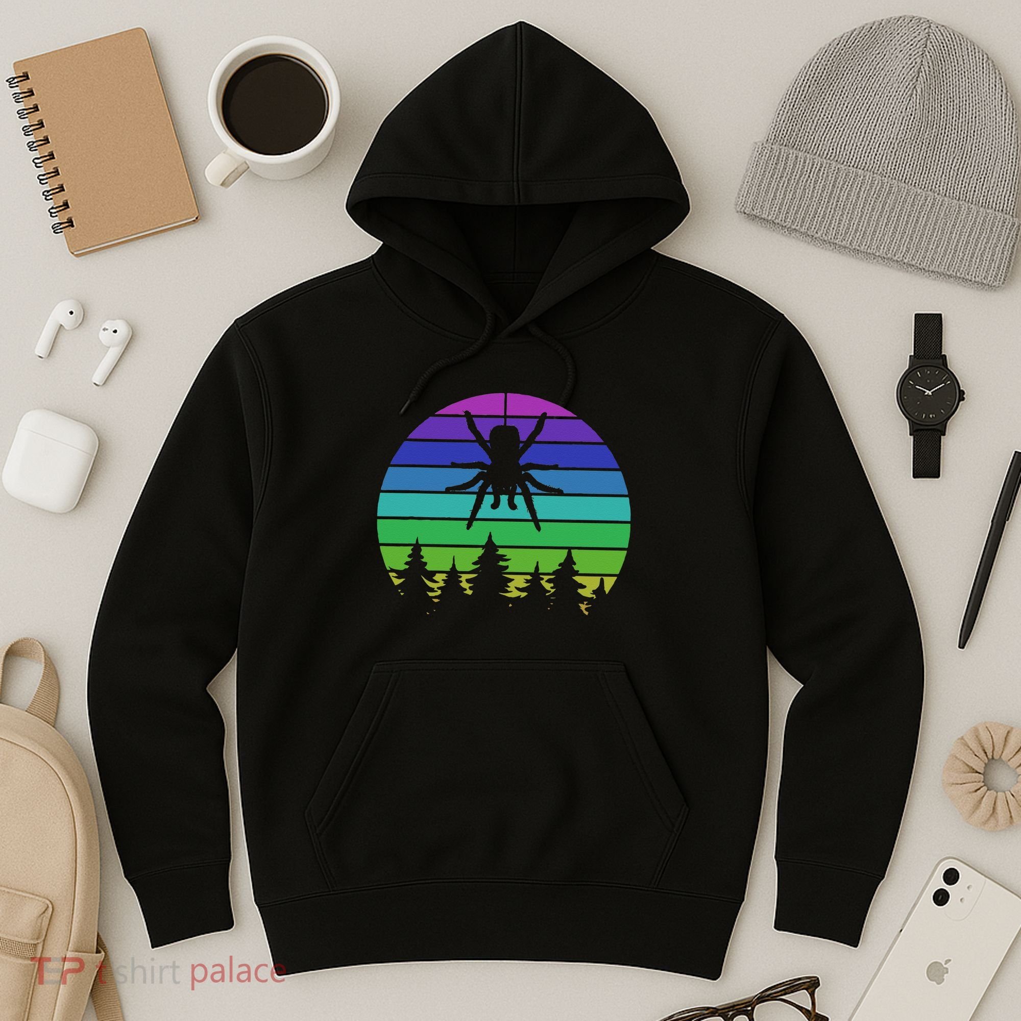 Zoo Keeper Animal Arachnid Cobweb Tarantula Retro Spider Hoodie