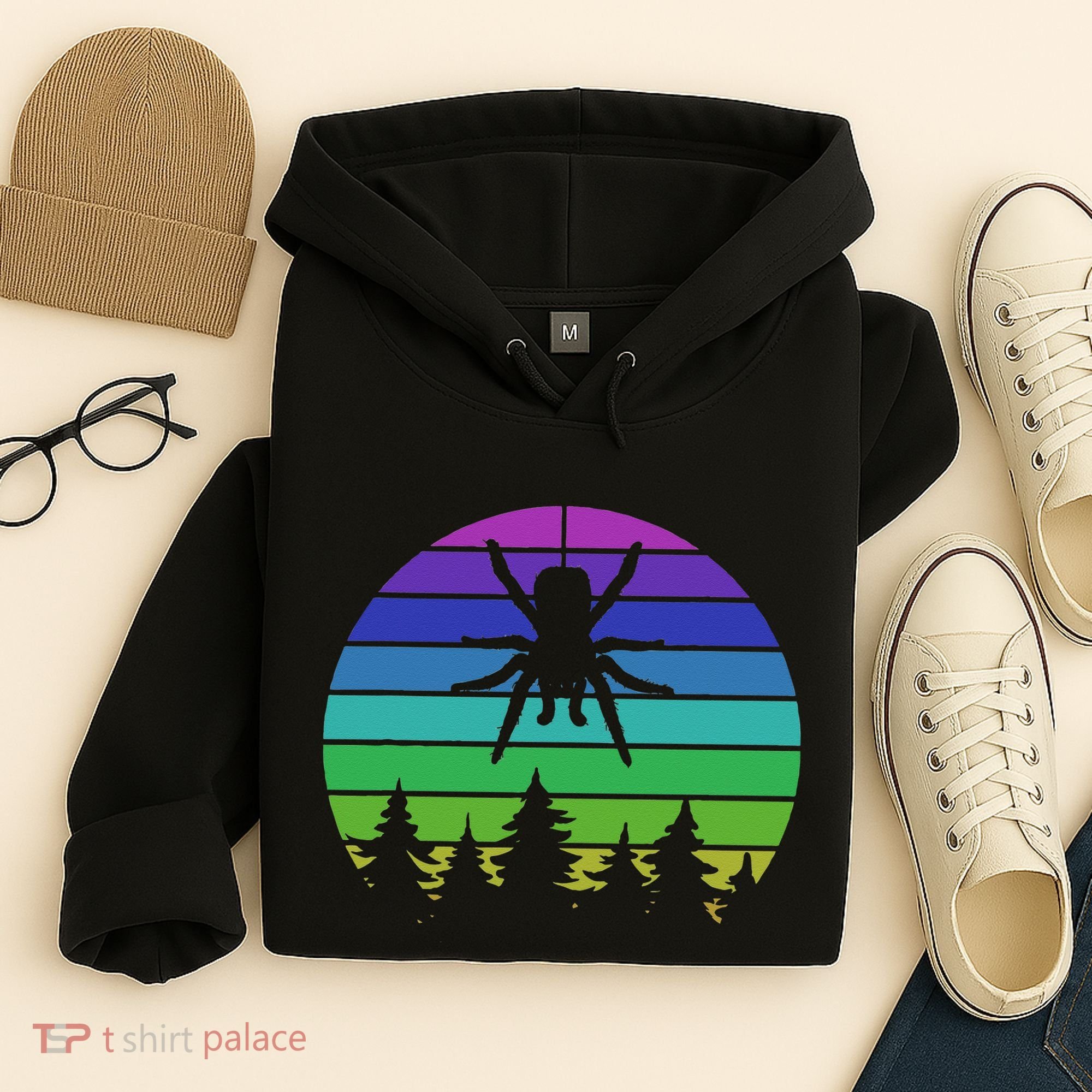 Zoo Keeper Animal Arachnid Cobweb Tarantula Retro Spider Hoodie