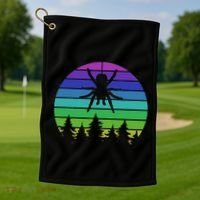 Zoo Keeper Animal Arachnid Cobweb Tarantula Retro Spider Golf Towel thumb 1