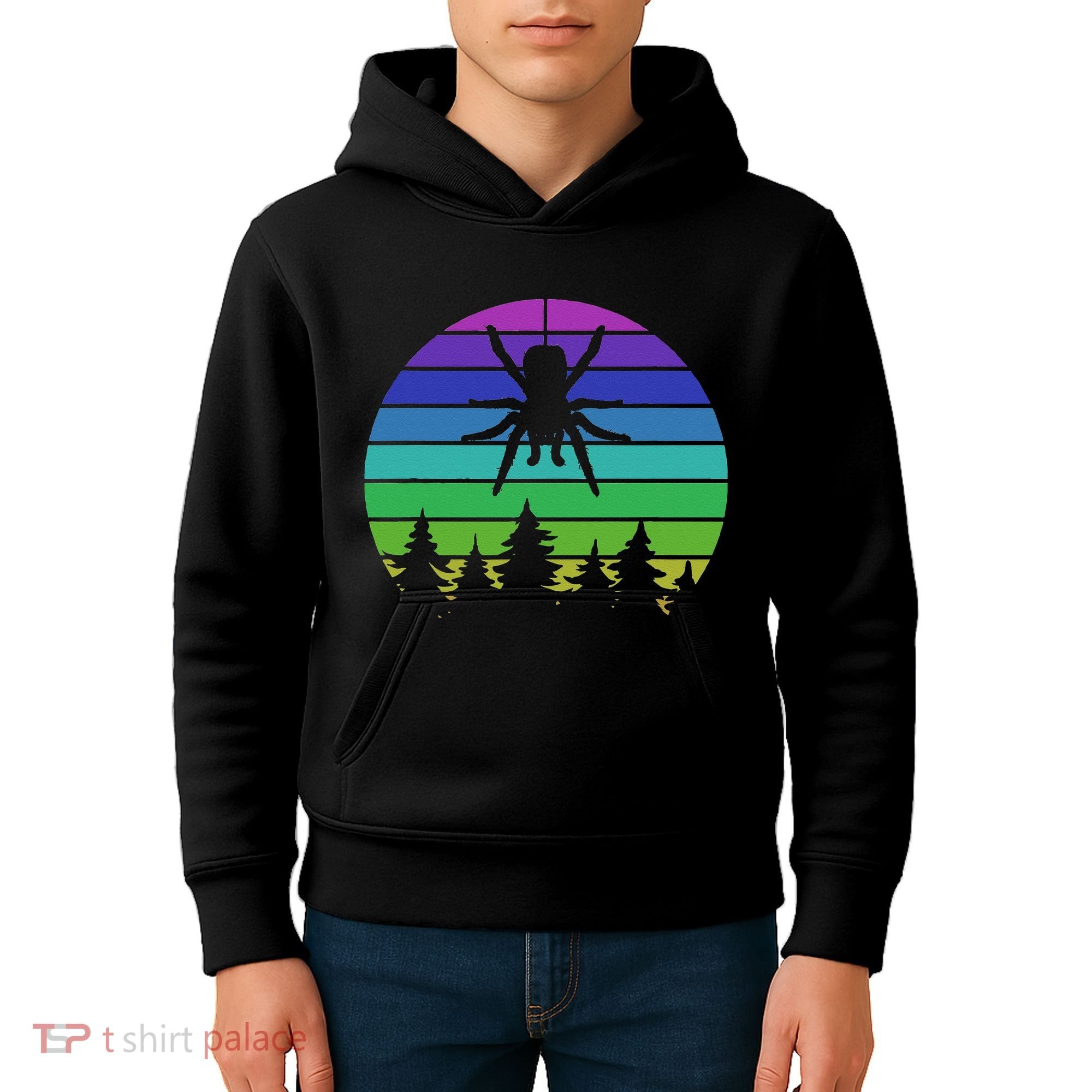 Zoo Keeper Animal Arachnid Cobweb Tarantula Retro Spider Kids Hoodie