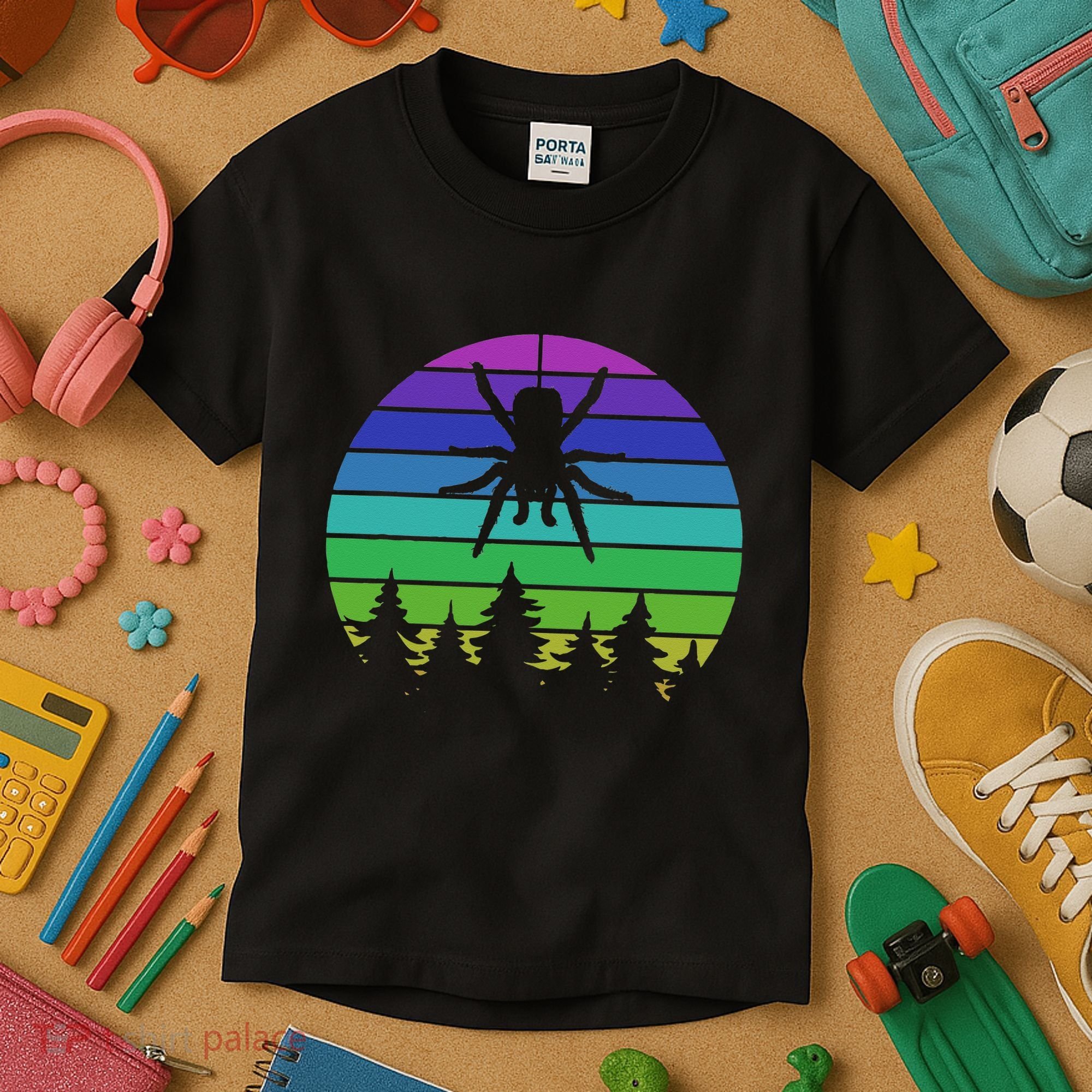 Zoo Keeper Animal Arachnid Cobweb Tarantula Retro Spider Kids T-Shirt