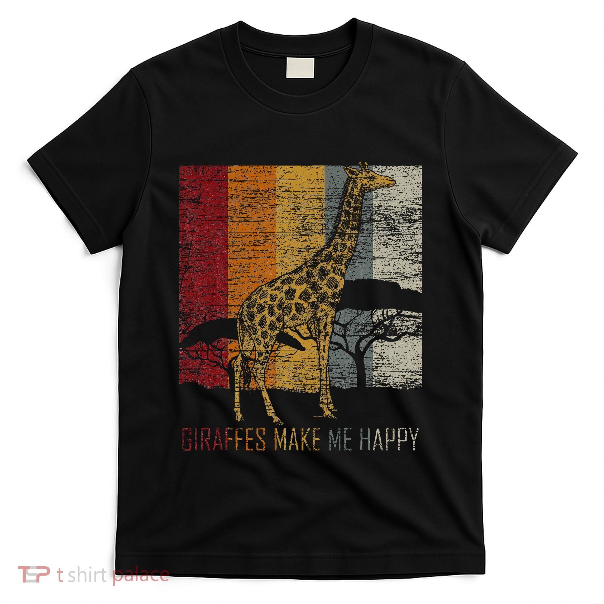 Zoo Keeper Africa Vintage Retro Gift Giraffe T-Shirt