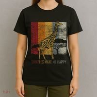 Zoo Keeper Africa Vintage Retro Gift Giraffe T-Shirt thumb 4