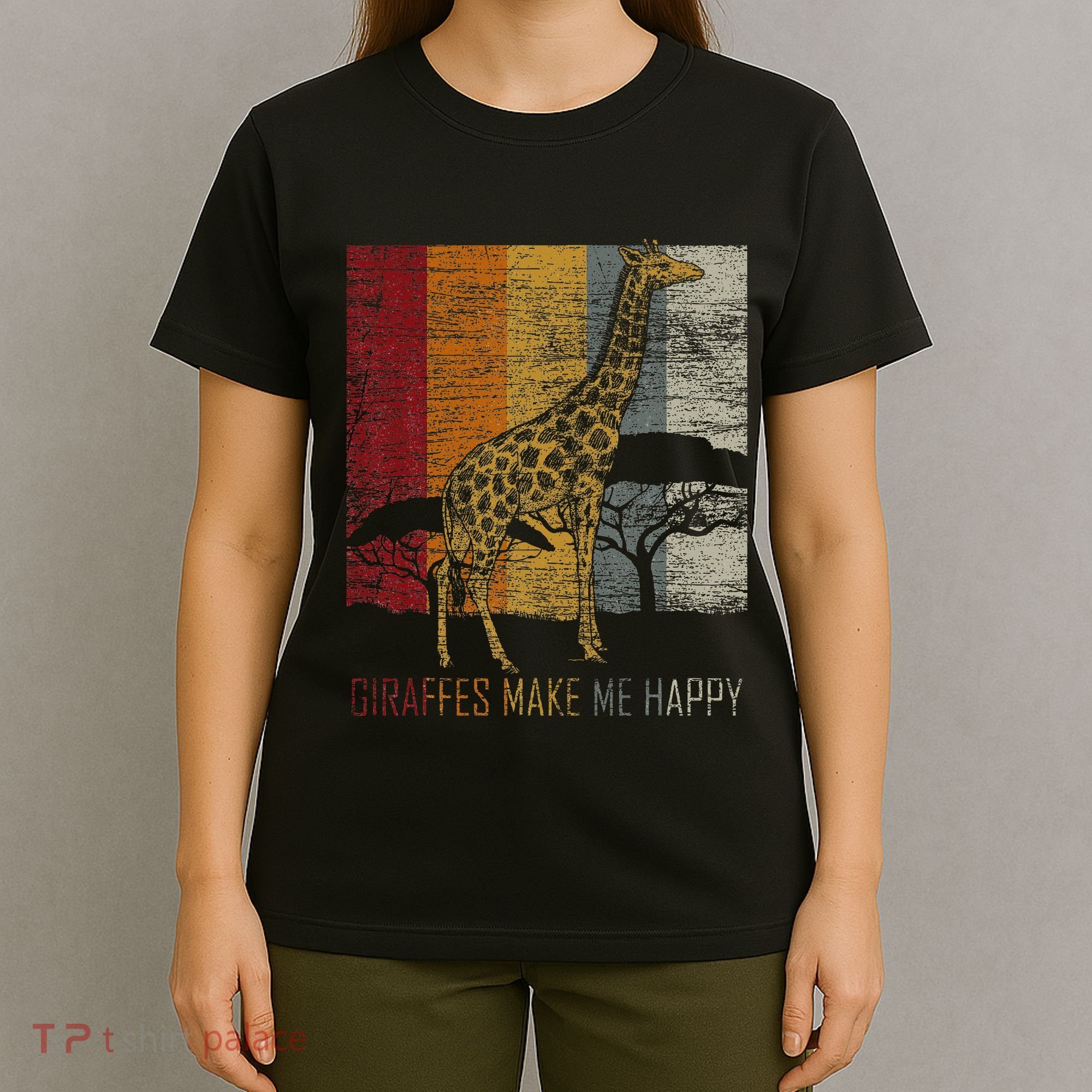 Zoo Keeper Africa Vintage Retro Gift Giraffe T-Shirt