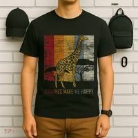 Zoo Keeper Africa Vintage Retro Gift Giraffe T-Shirt thumb 6
