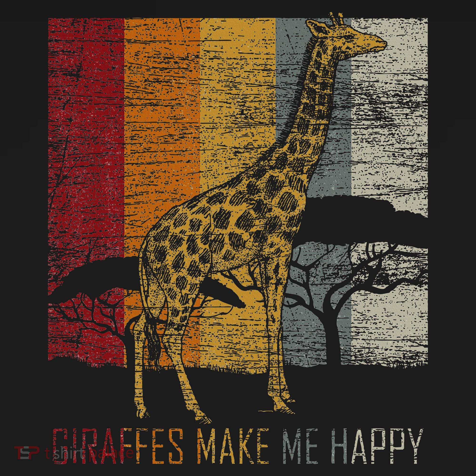 Zoo Keeper Africa Vintage Retro Gift Giraffe T-Shirt