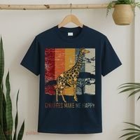 Zoo Keeper Africa Vintage Retro Gift Giraffe T-Shirt thumb 2