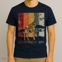 Zoo Keeper Africa Vintage Retro Gift Giraffe T-Shirt thumb 3