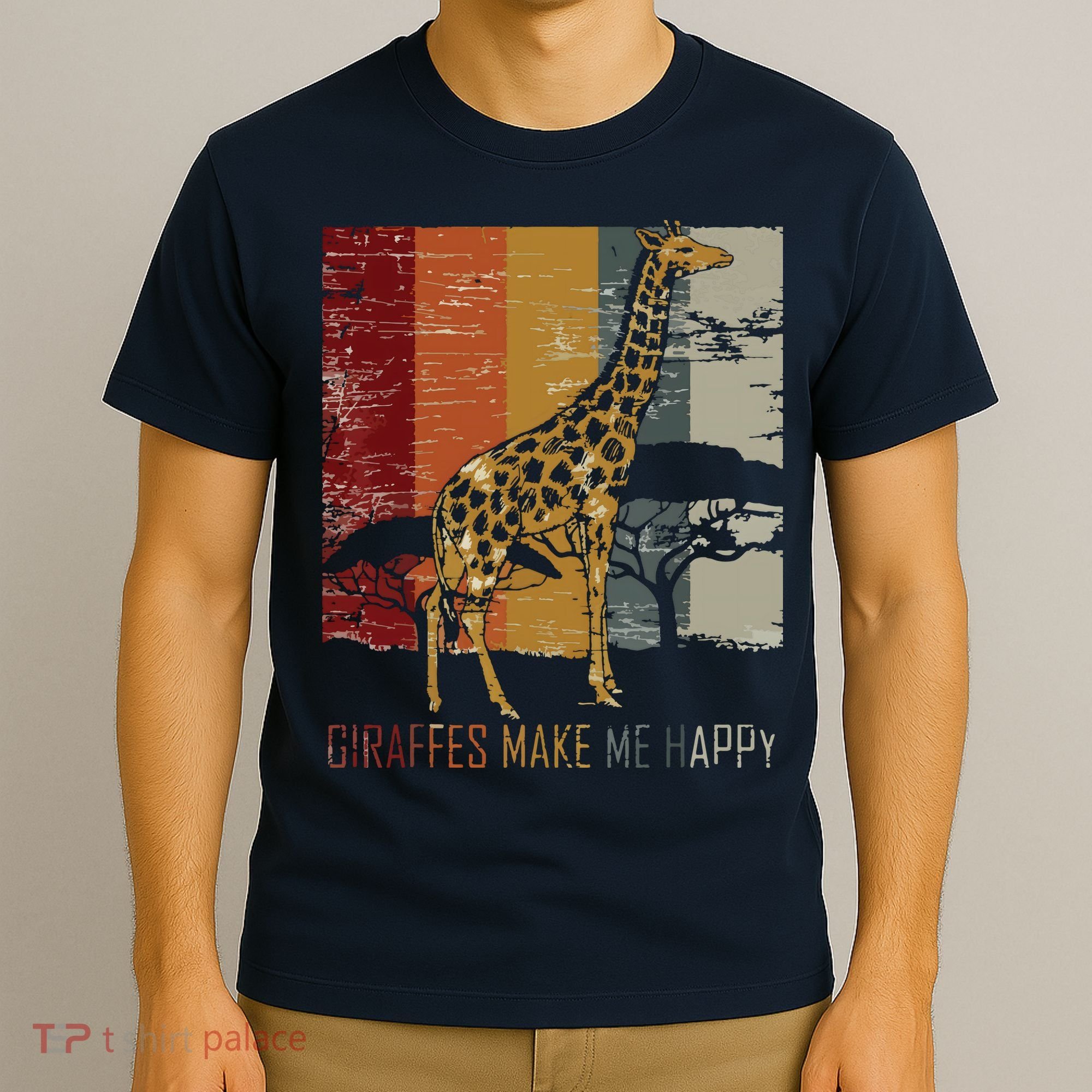 Zoo Keeper Africa Vintage Retro Gift Giraffe T-Shirt