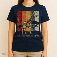 Zoo Keeper Africa Vintage Retro Gift Giraffe T-Shirt thumb 4