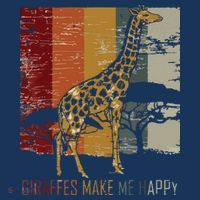 Zoo Keeper Africa Vintage Retro Gift Giraffe T-Shirt thumb 7