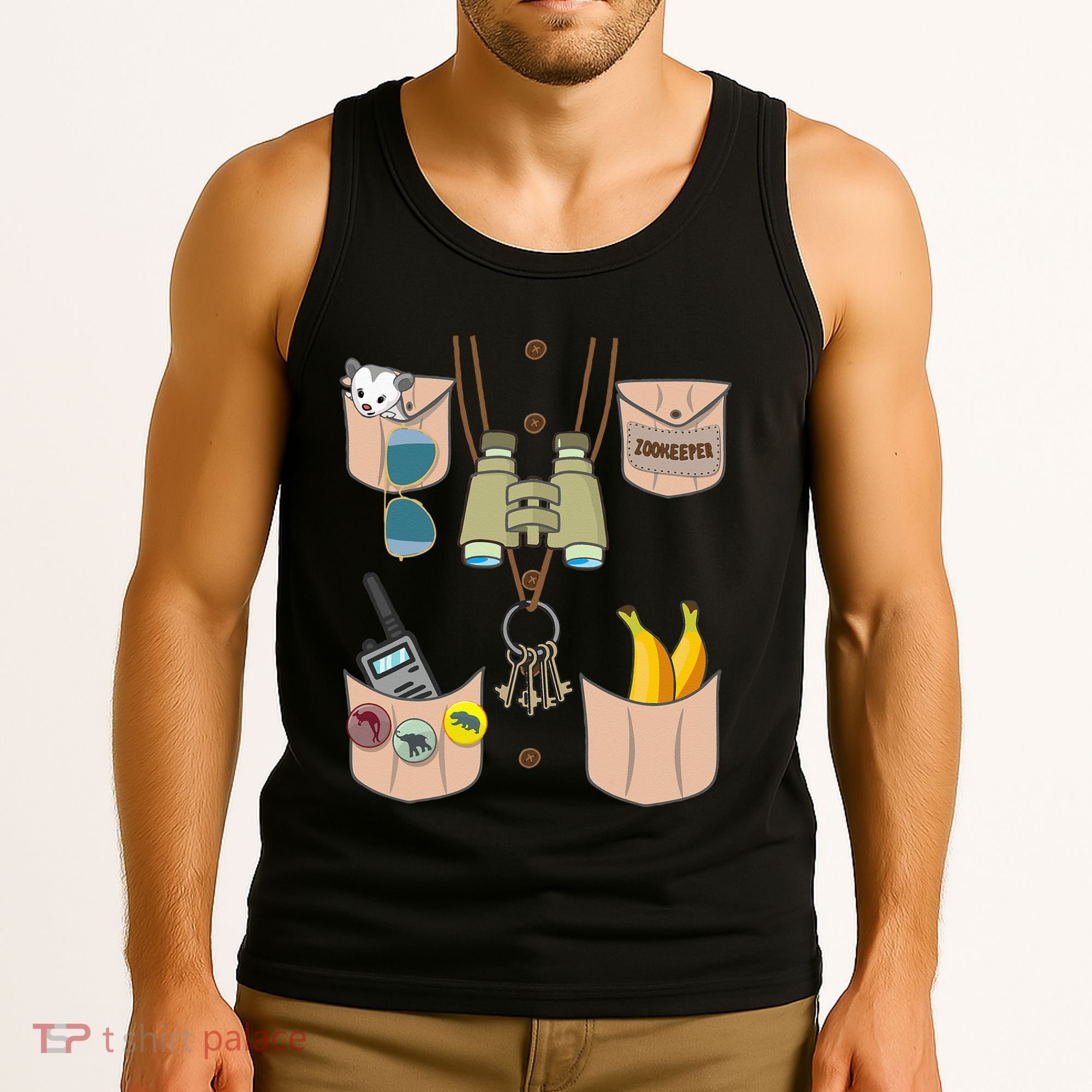 Zoo Keeper Costume Funny Halloween Zookeeper Tank Top