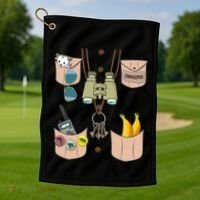Zoo Keeper Costume Funny Halloween Zookeeper Golf Towel thumb 1