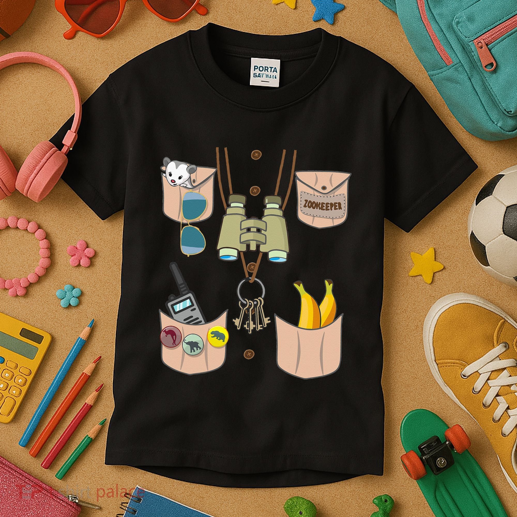 Zoo Keeper Costume Funny Halloween Zookeeper Kids T-Shirt