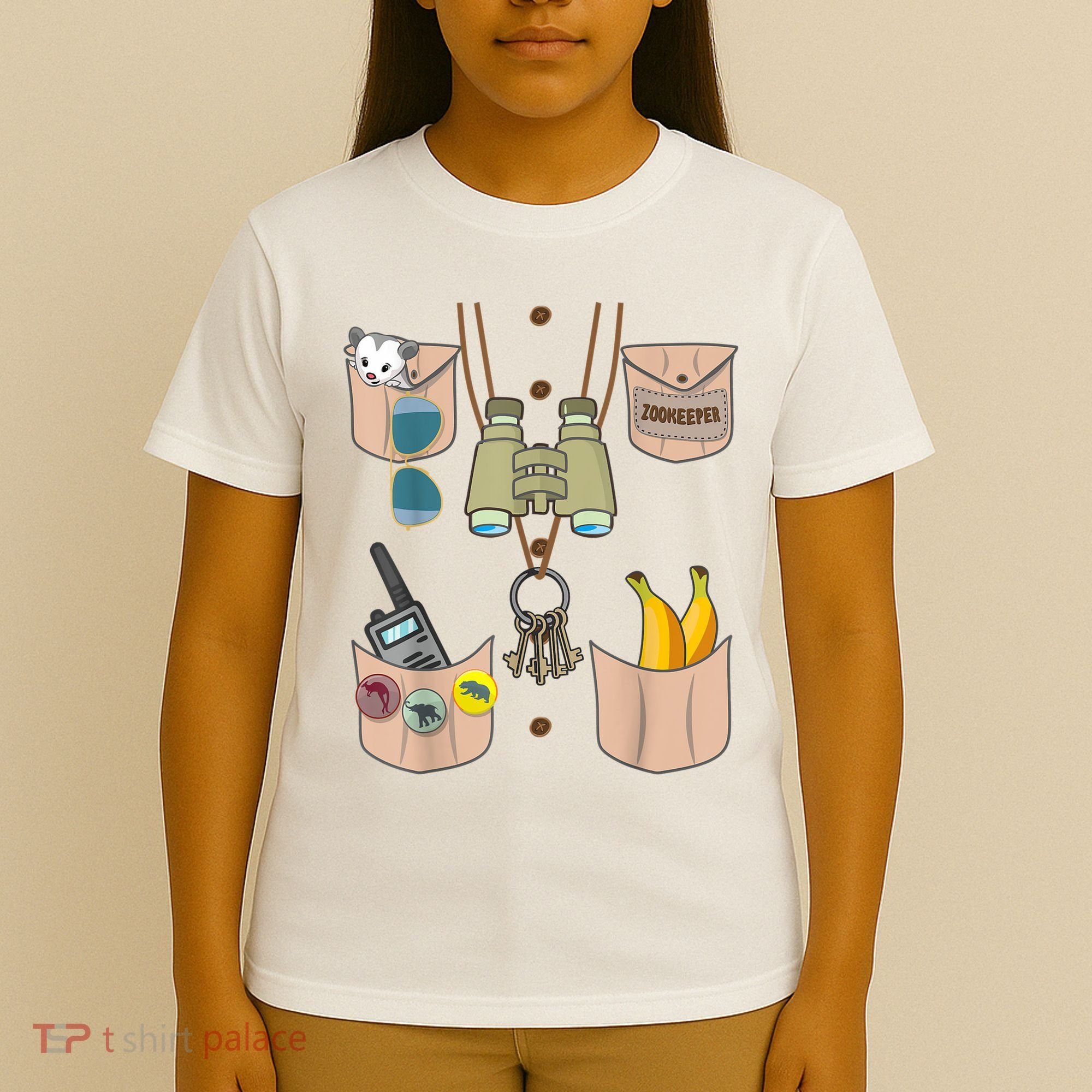 Zoo Keeper Costume Funny Halloween Boy Girls Zookeeper T-Shirt