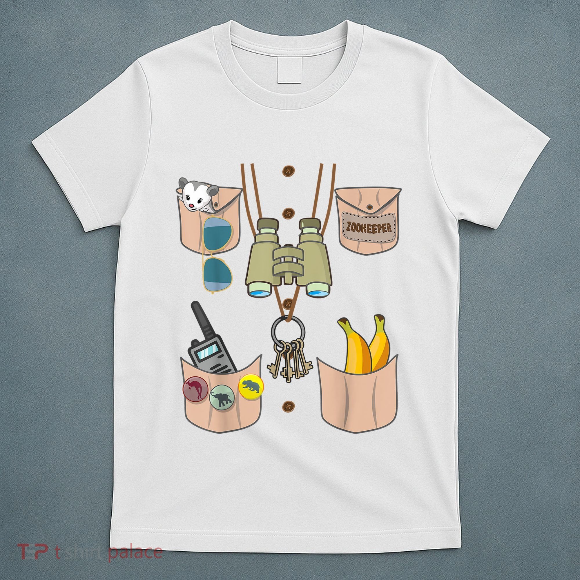 Zoo Keeper Costume Funny Halloween Boy Girls Zookeeper T-Shirt