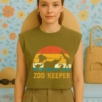 Zoo Keeper Funny Halloween Costume Garment-Dyed Women's Muscle Tee thumb 4